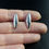 Thumbnail: Minimalist Sterling Silver Cat Eye Unisex Cufflinks DJH David John Hodge ?London