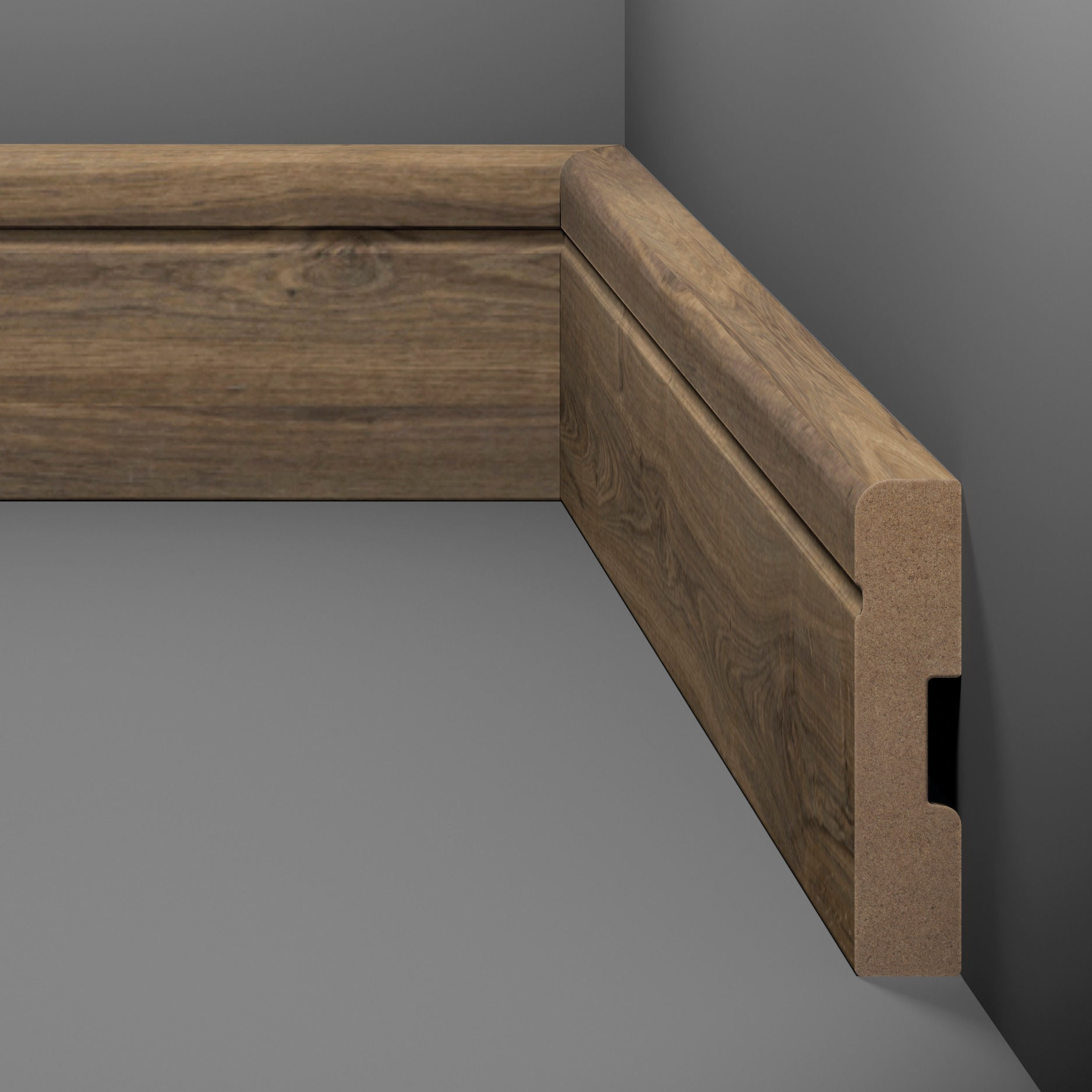 Rodapé em MDF - 07 cm / Estilo Nº 22  - (barra c/ 2,4 metros)