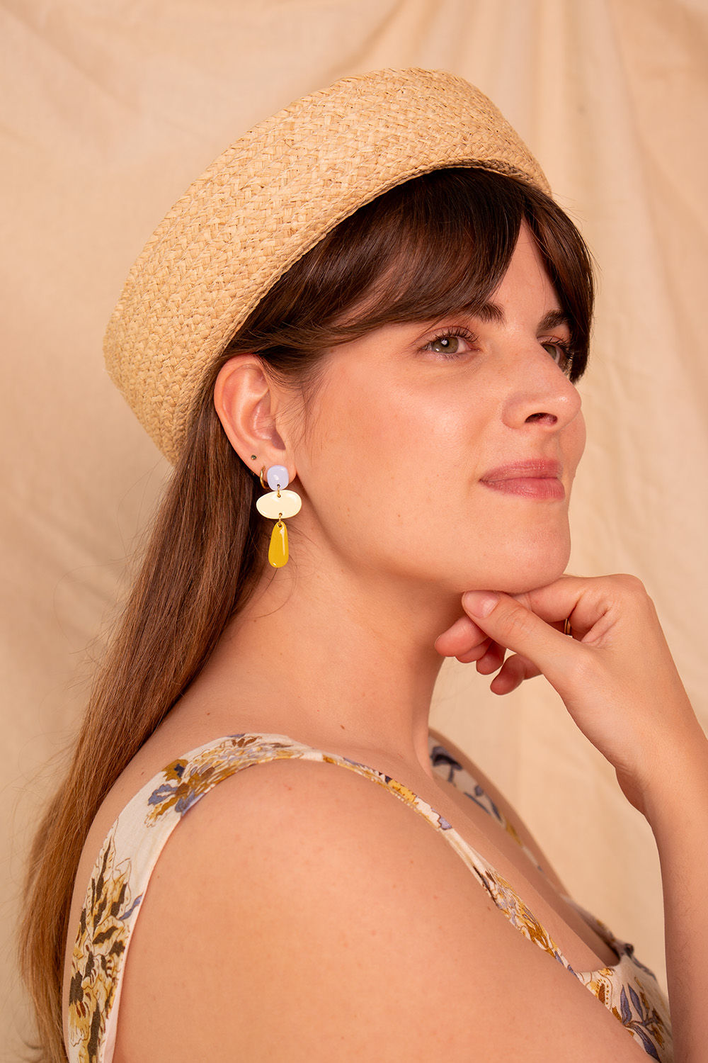 Pendientes Begoña - Azul, amarillo y verde