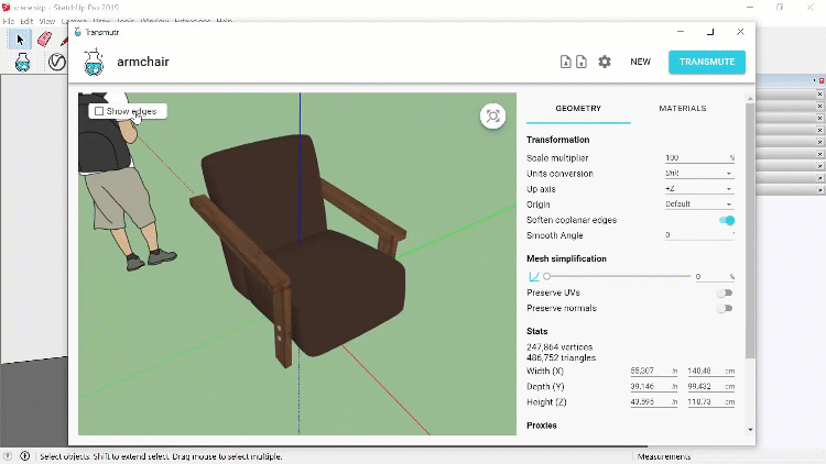 Simplificando a malha do modelo 3d.