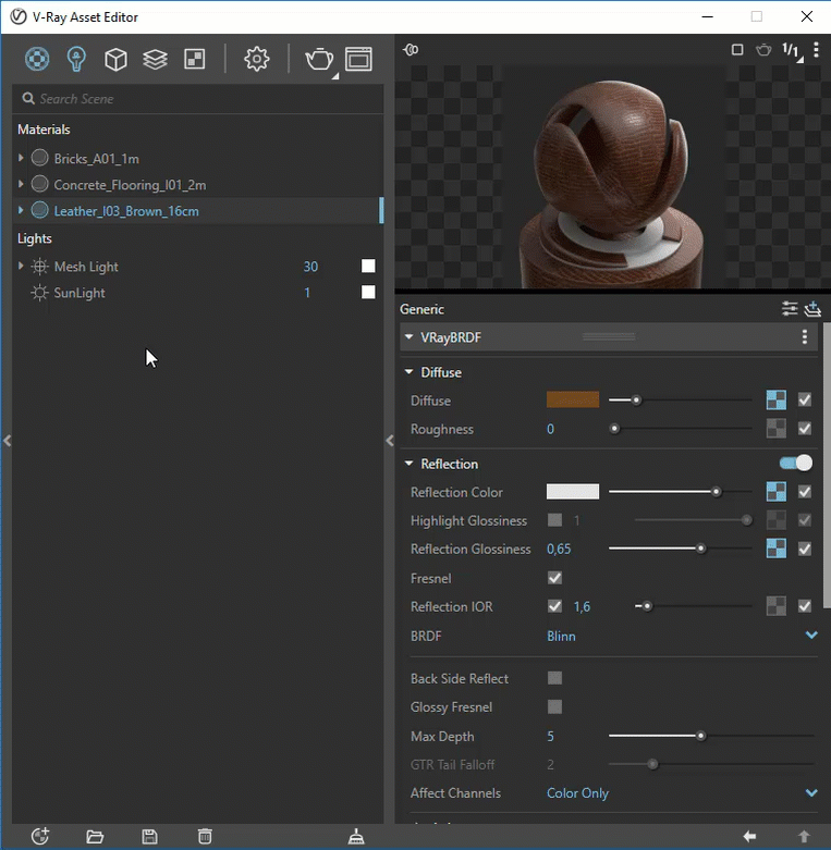 Universal Asset Preview no V-Ray Next para SketchUp
