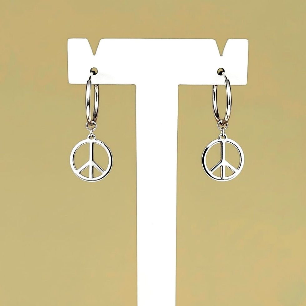 Miniature : Boucles d'oreilles créoles PEACE