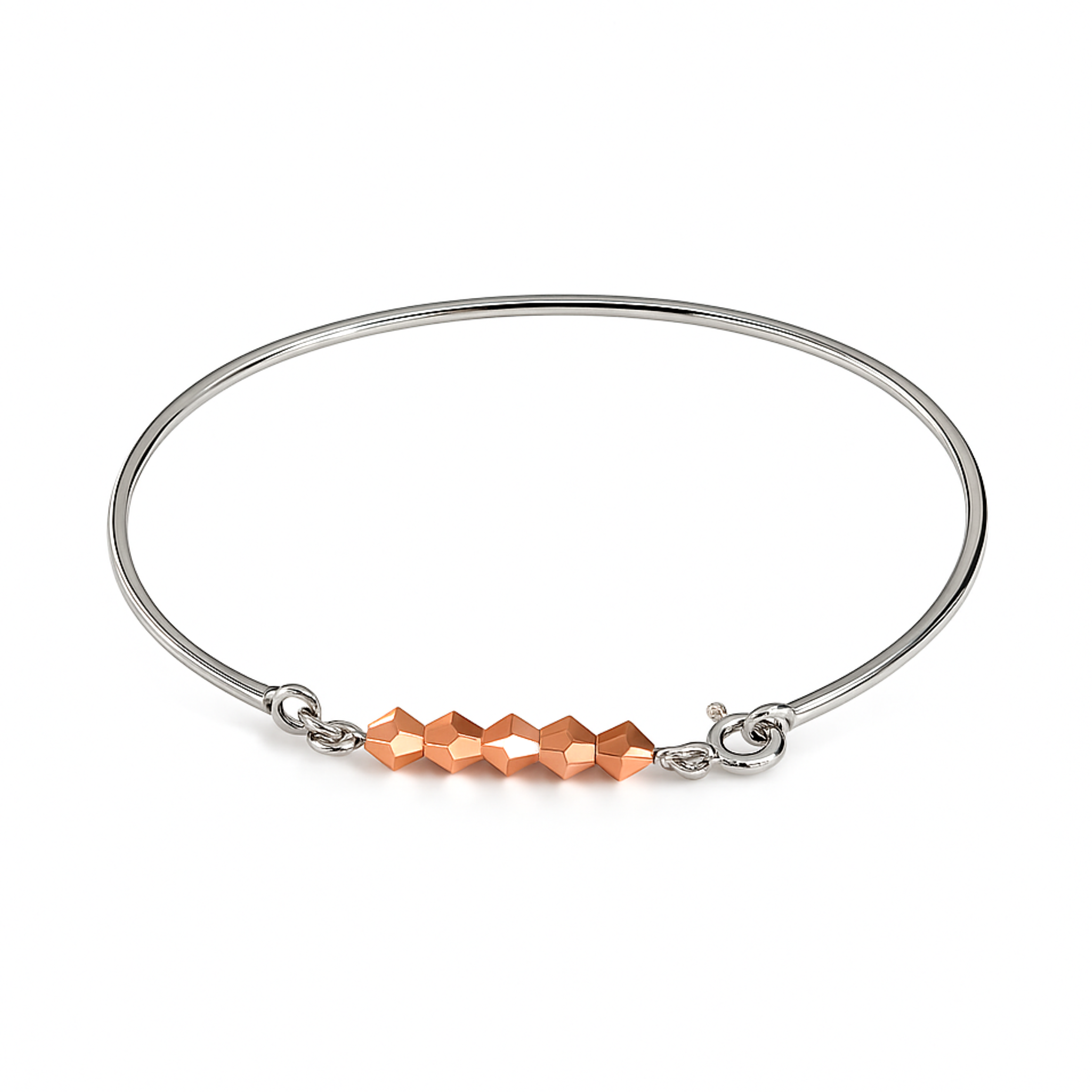 Bracelet jonc argent massif LOU or rose