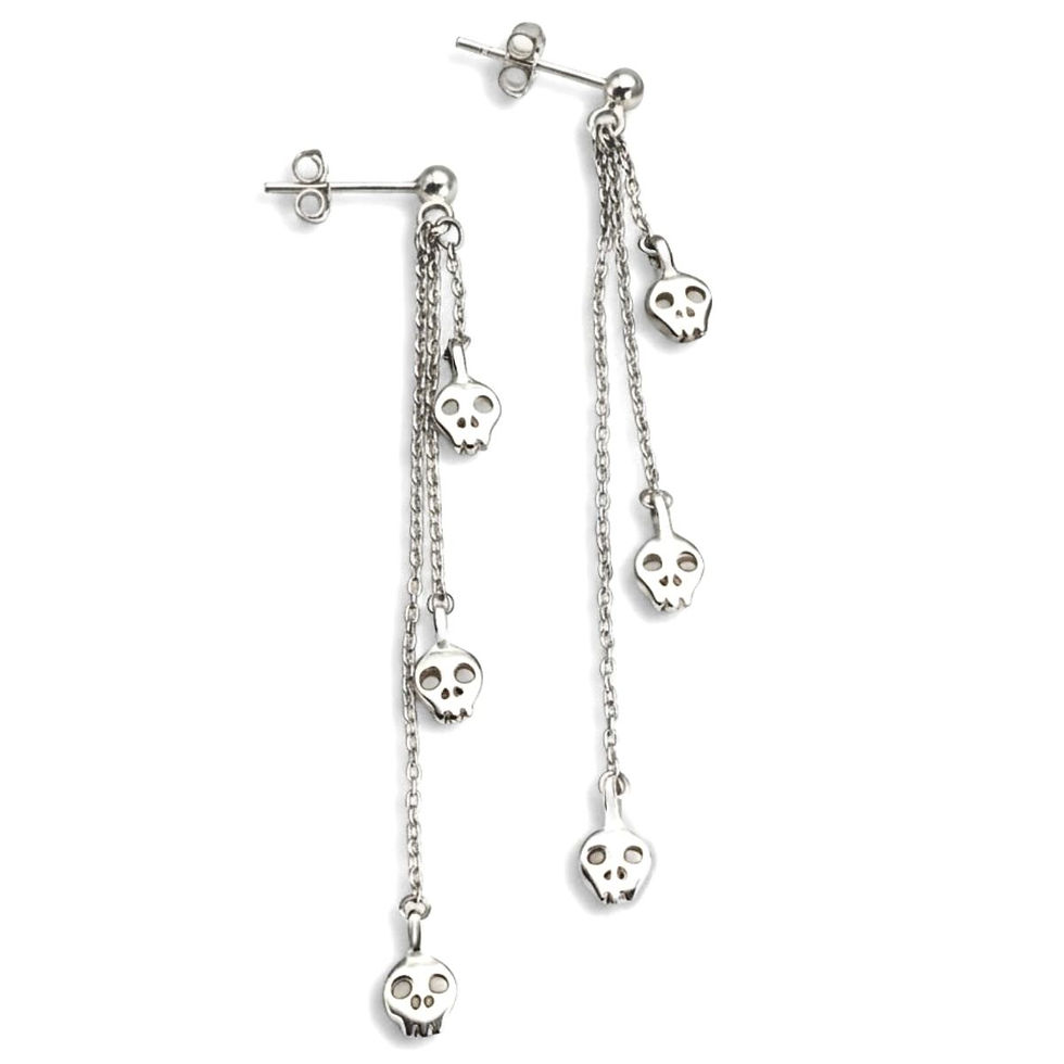 Boucles d'oreilles pendantes TINY SKULLS