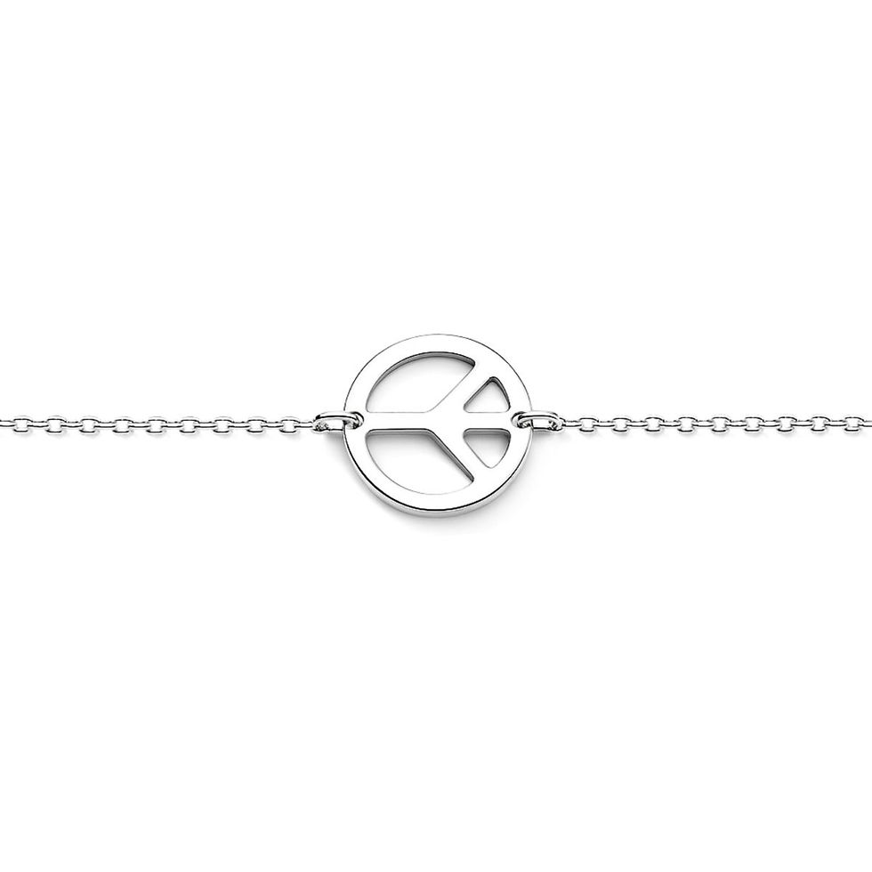 Miniature : Bracelet chaîne argent massif PEACE