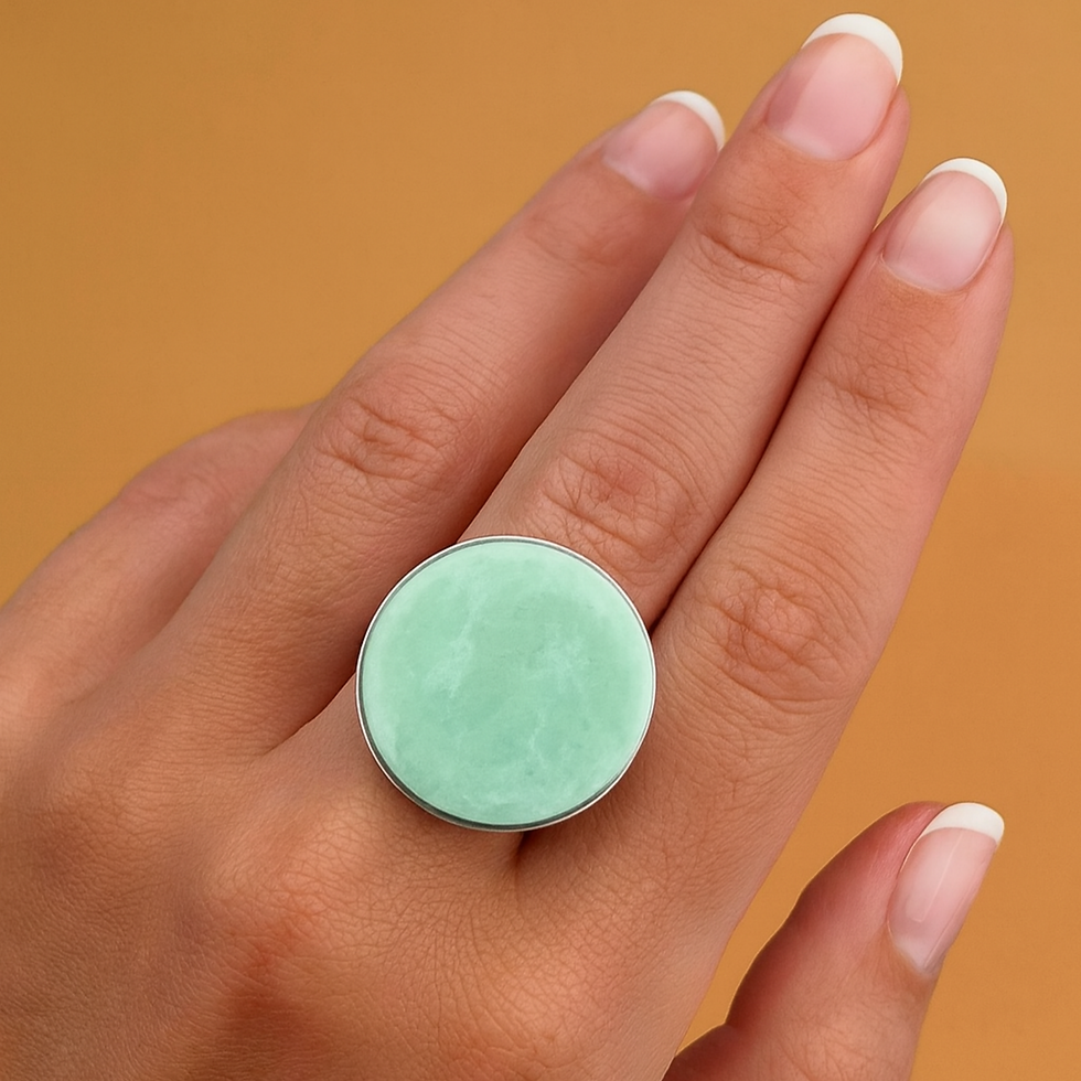 Miniature : Bague argent massif et amazonite FRED
