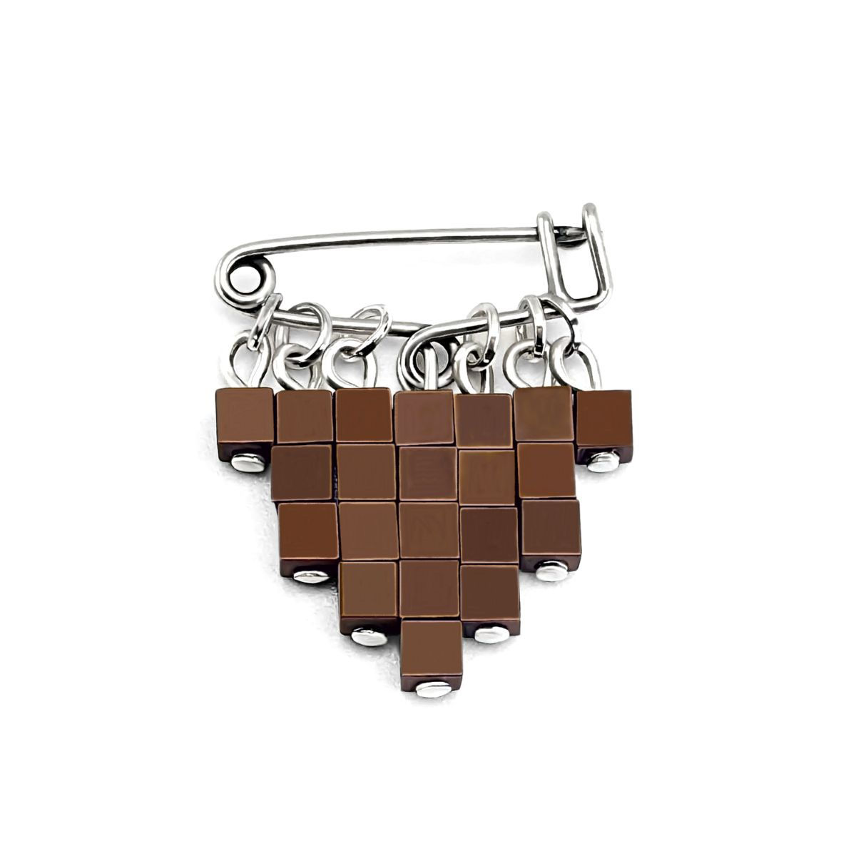 Broche épingle à nourrice CUBIK cuivre