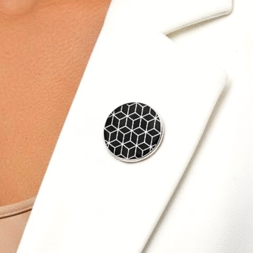 Miniature : Broche Badgi CUBIK noire