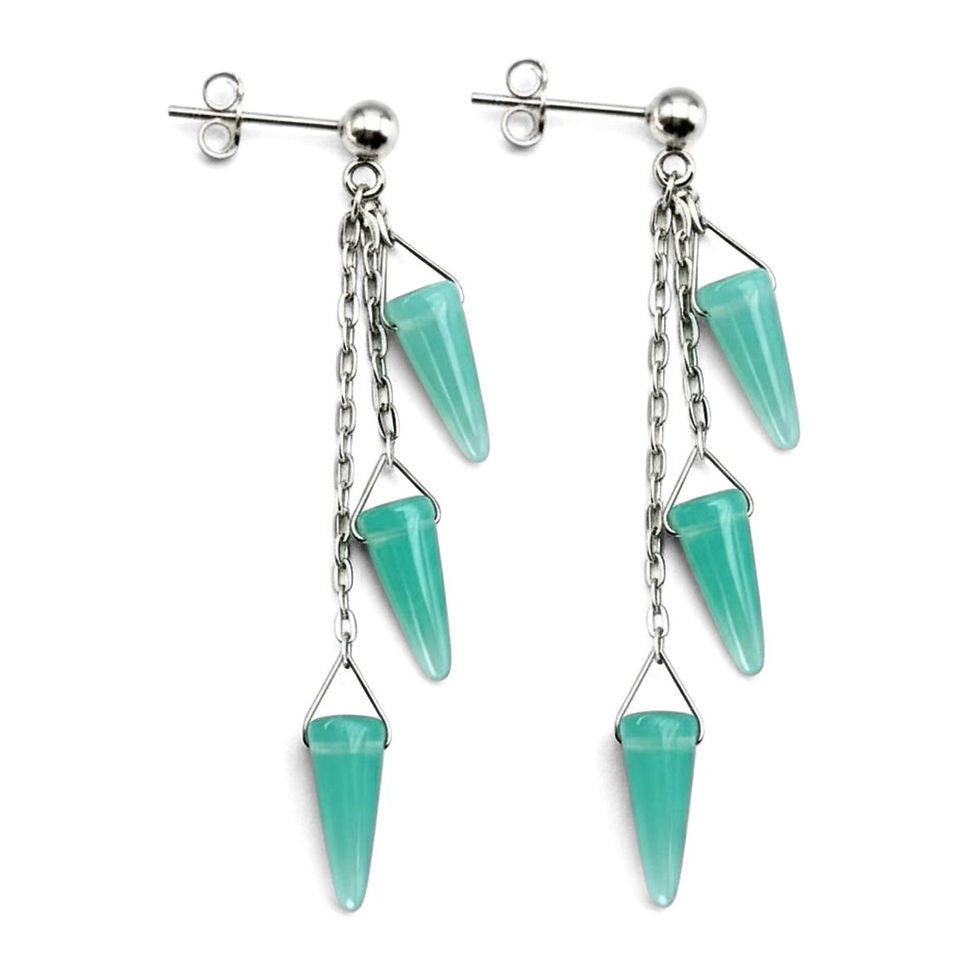 Boucles d'oreilles pendantes SPIKE turquoise