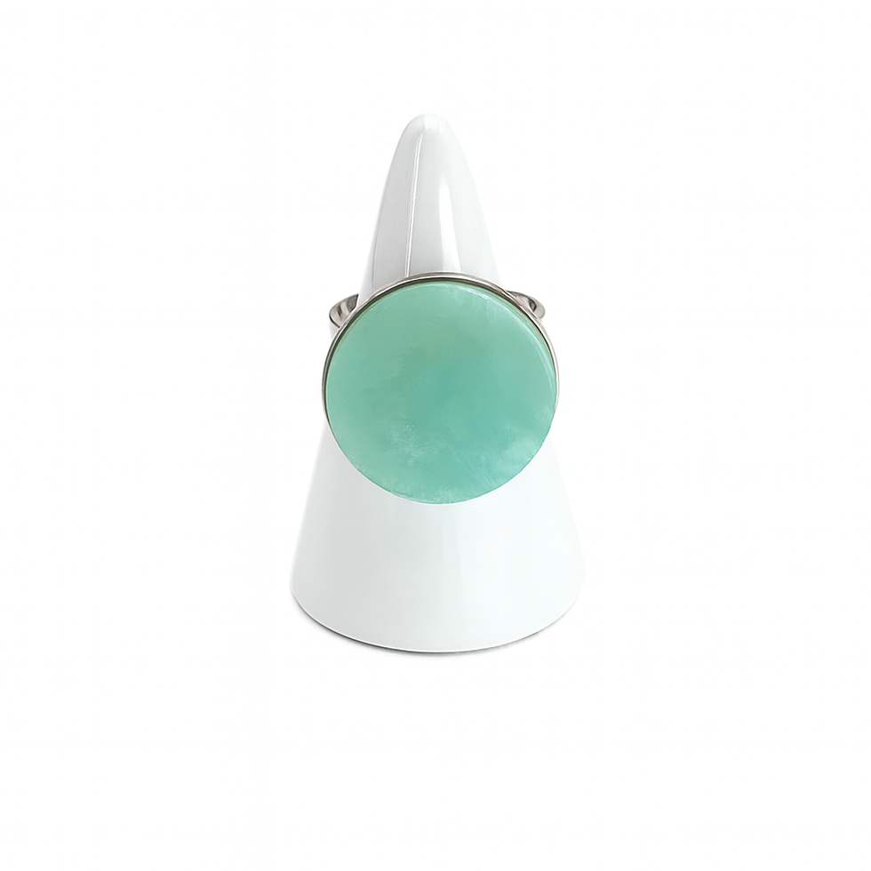 Miniature : Bague argent massif et amazonite FRED