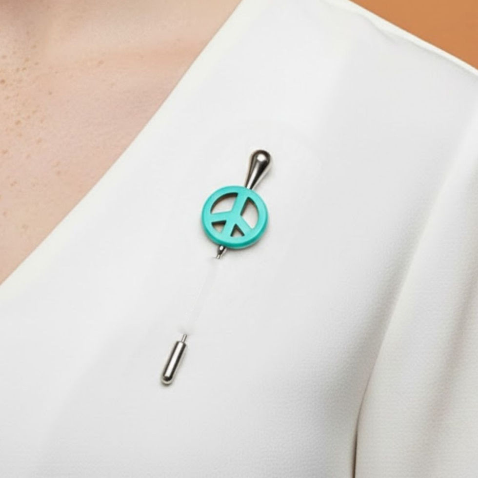Broche fibule PEACE turquoise