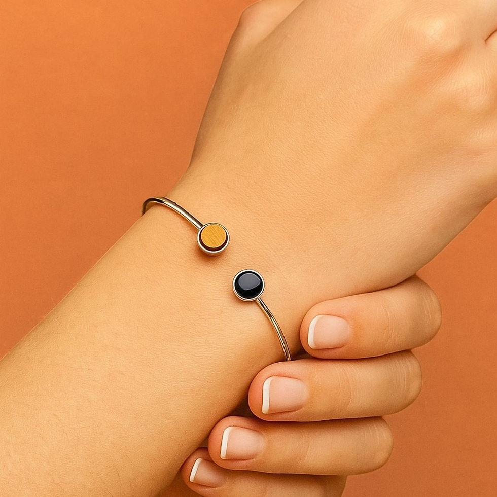 Bracelet argent massif oeil de tigre et onyx FRED