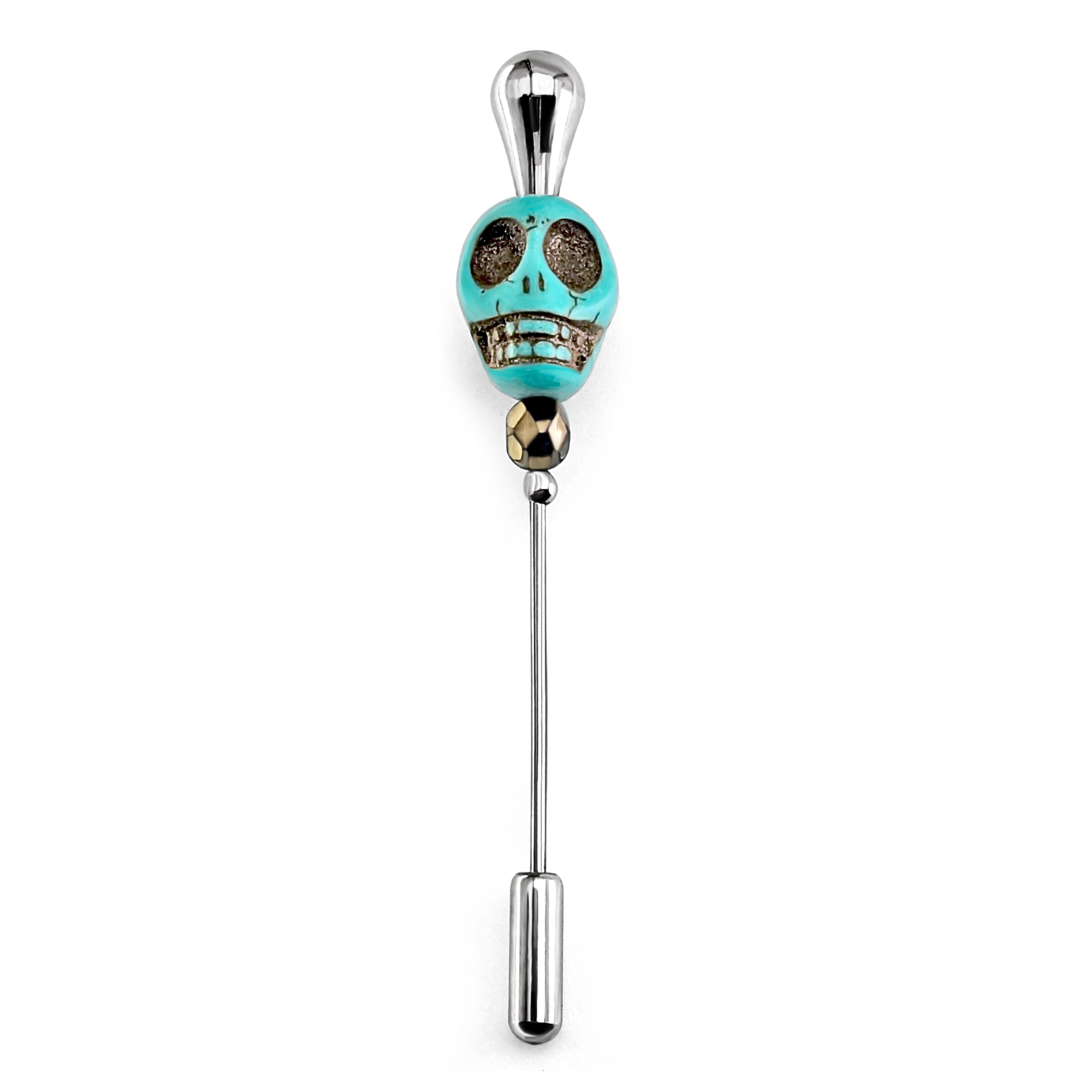 Broche fibule VANITÉ turquoise