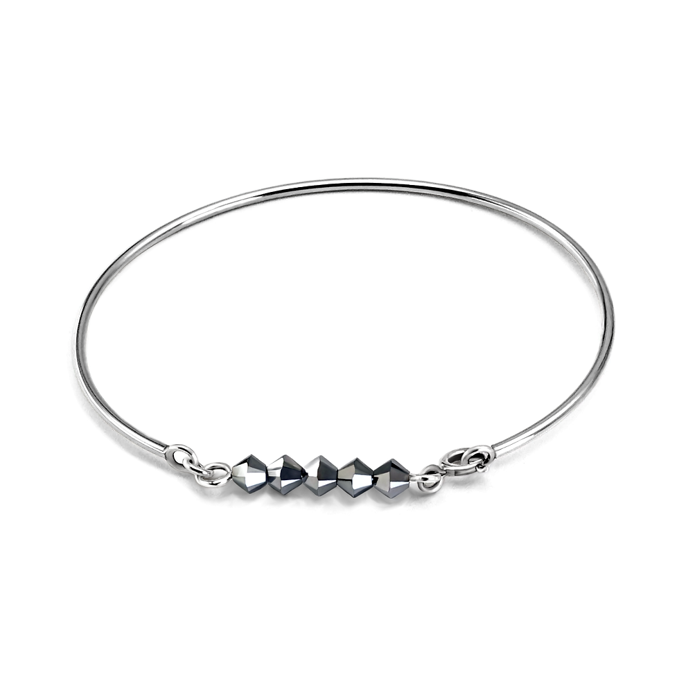 Bracelet jonc argent massif LOU chrome
