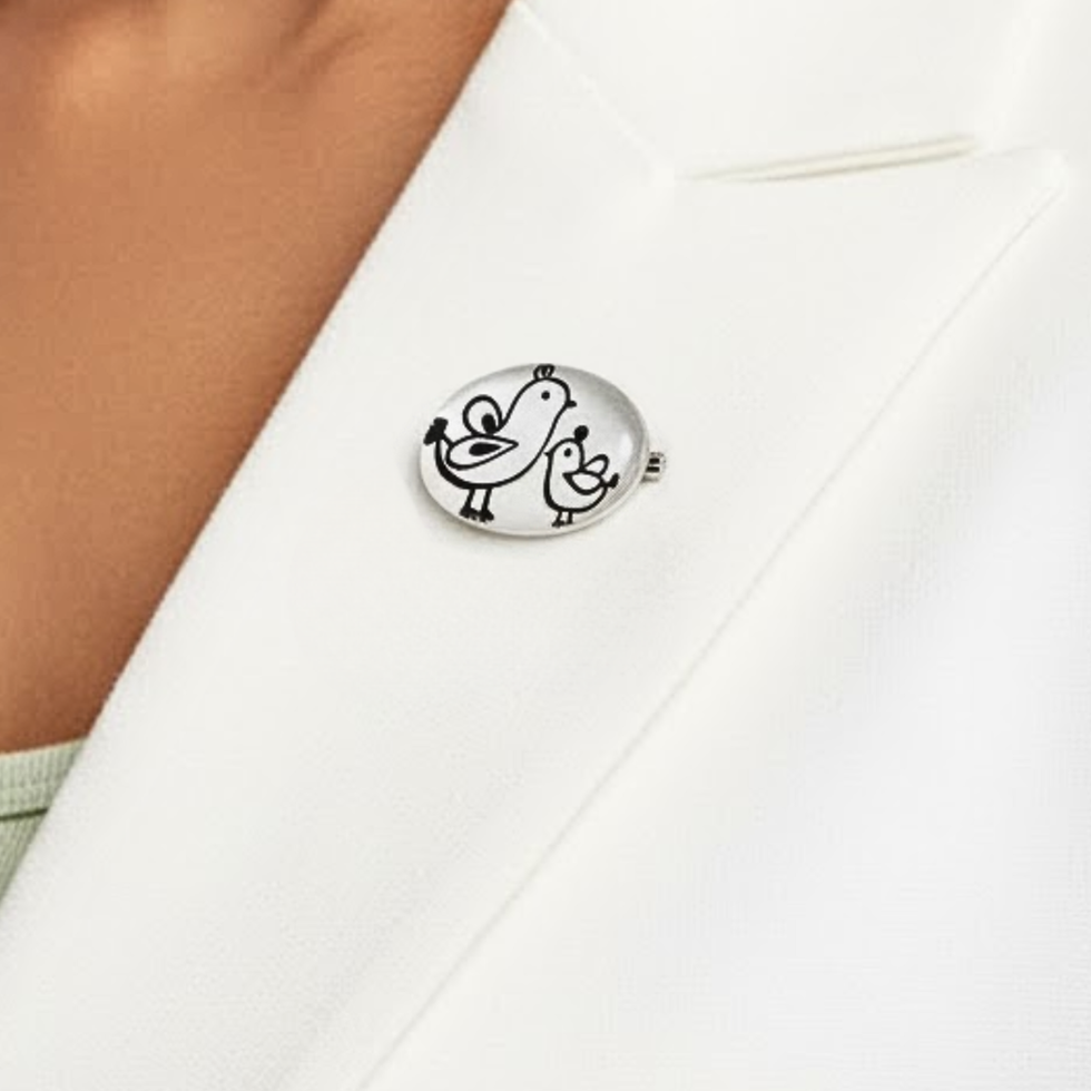 Miniature : Broche cabochon PIOUPIOU