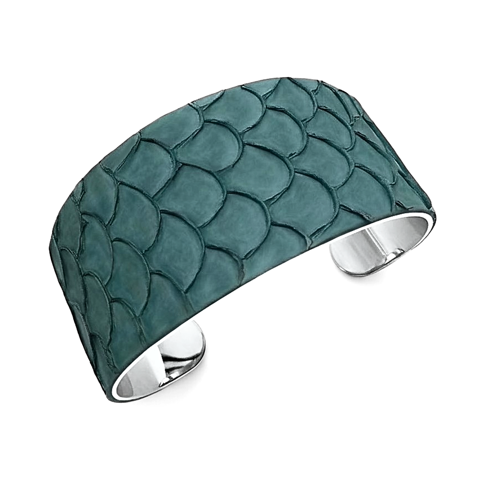 Bracelet manchette TILAPIA gris oxford