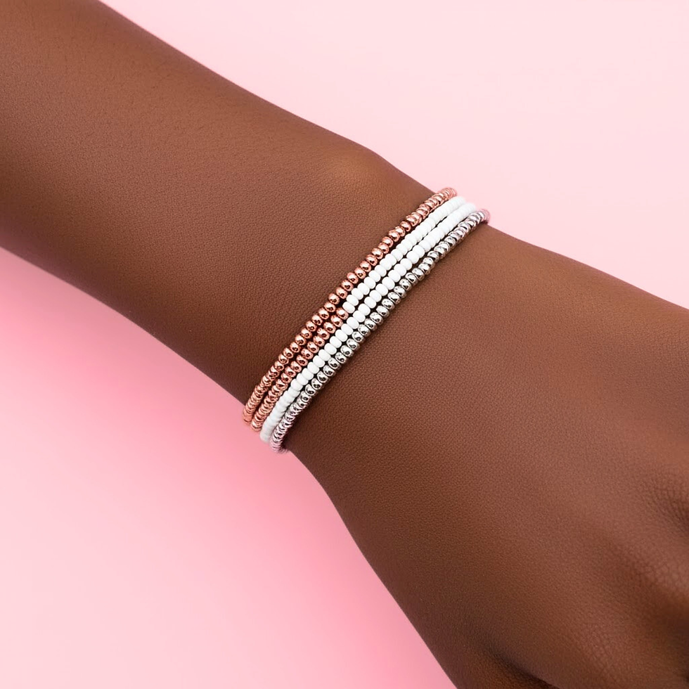 Miniature : Bracelet wrap DIEGO rose métallisé