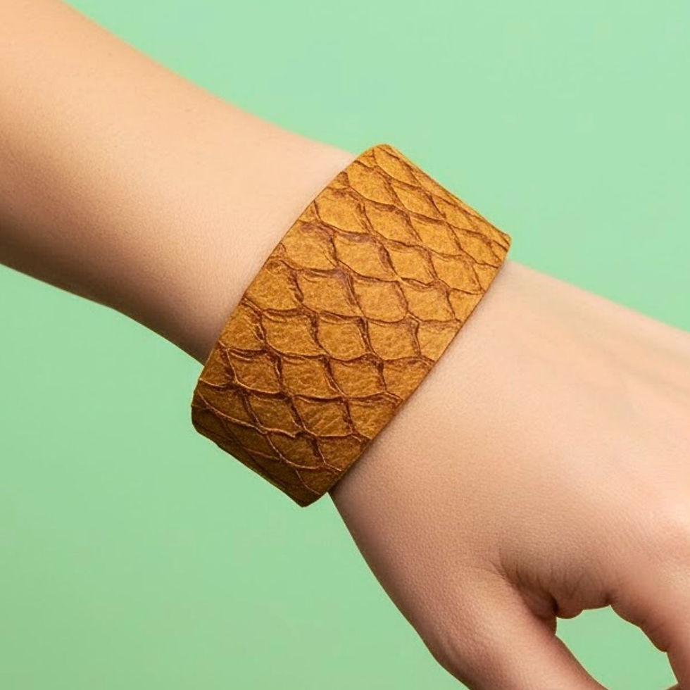 Bracelet manchette TILAPIA camel