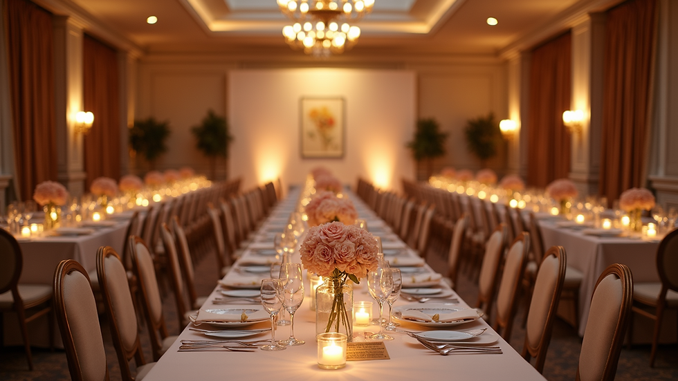 Eye-level view of an elegantly decorated gala venue