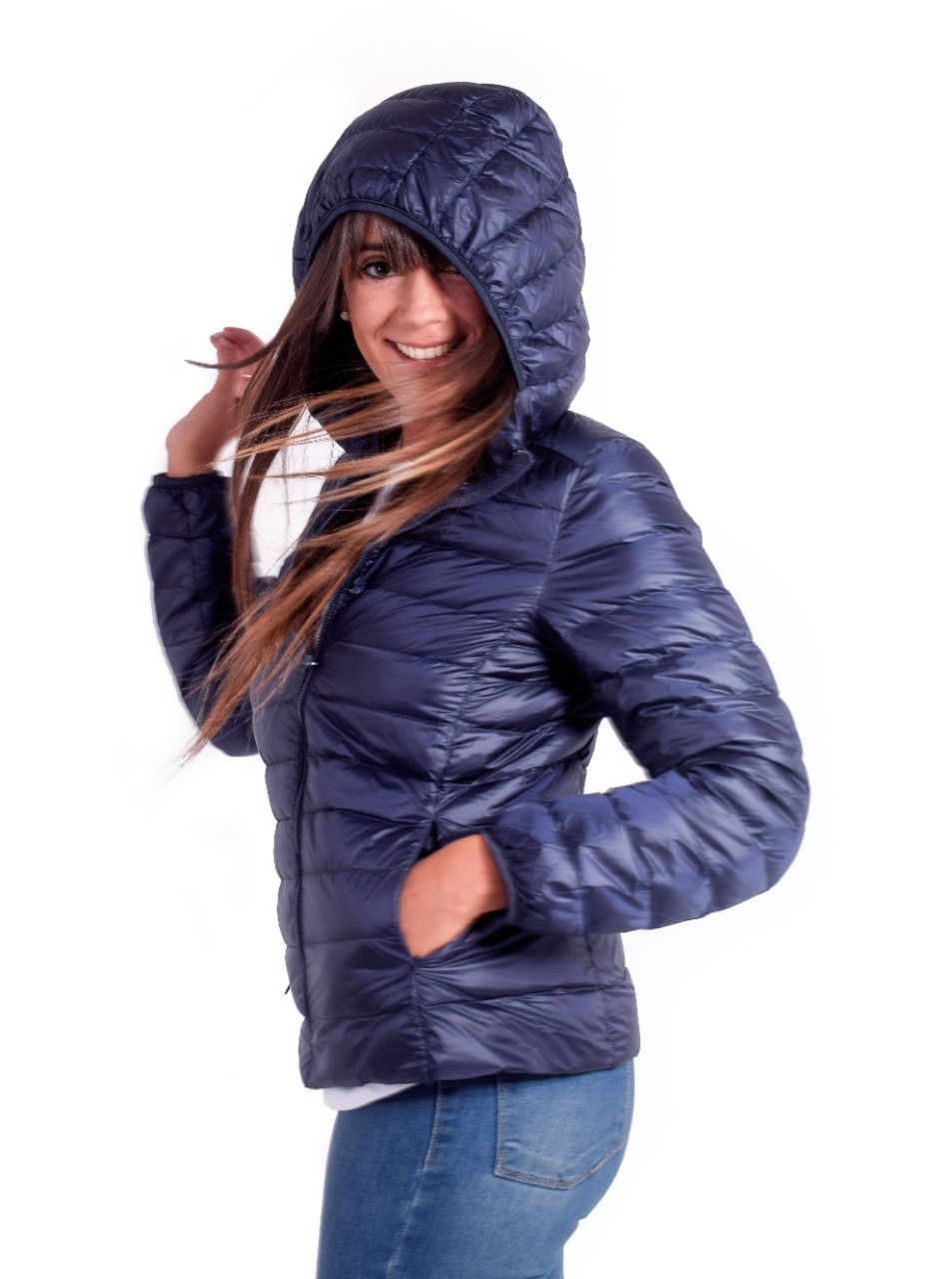 Miniatura: Chaqueta Azul con gorro