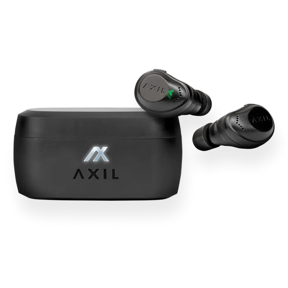 AXIL XCOR PRO earbuds and charging case