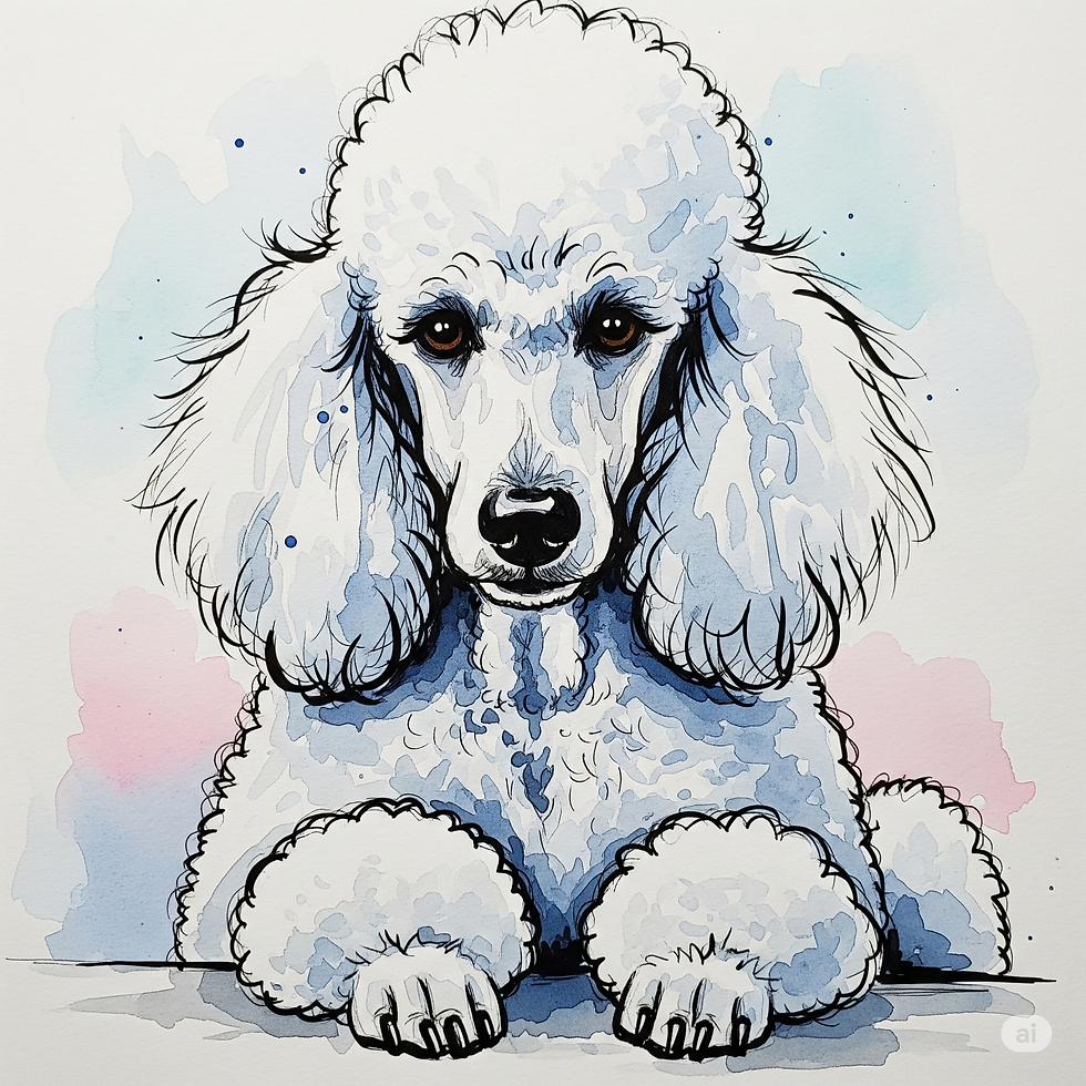 A poodle exudes elegance and loyalty, its attentive gaze capturing the essence of devoted companionship.