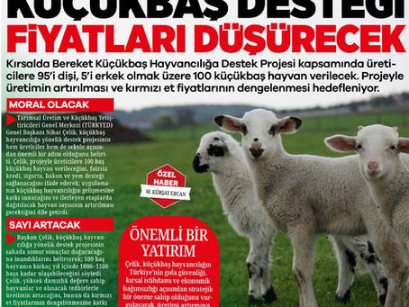 ÇELİK, KONYA SÜRMANŞET GAZETESİNE KONUŞTU “KÜÇÜKBAŞ DESTEĞİ FİYATLARI DÜŞÜRECEK”