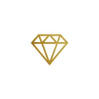 Gold diamond icon symbolizing luxury and exclusivity.