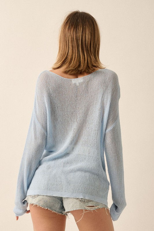 Thumbnail: Baby Blue Knit Sweater