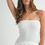 Thumbnail: White Strapless Bubble Hem Dress