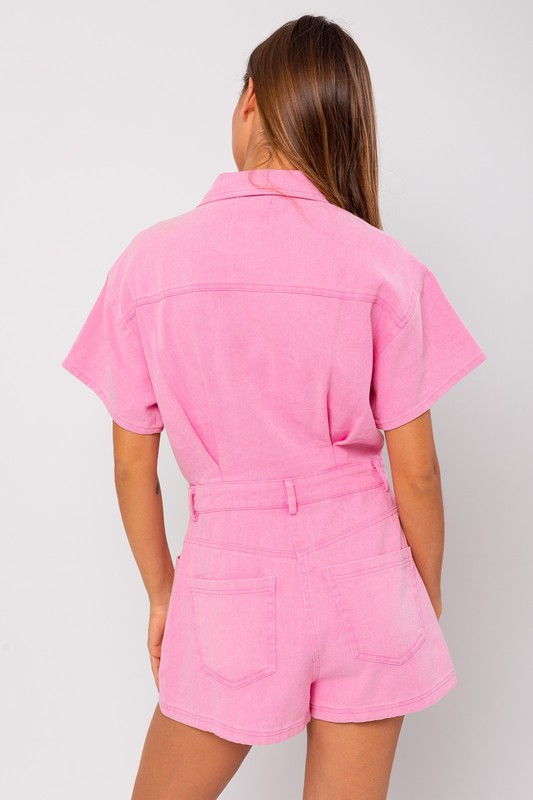 Thumbnail: Hot Pink Denim Romper