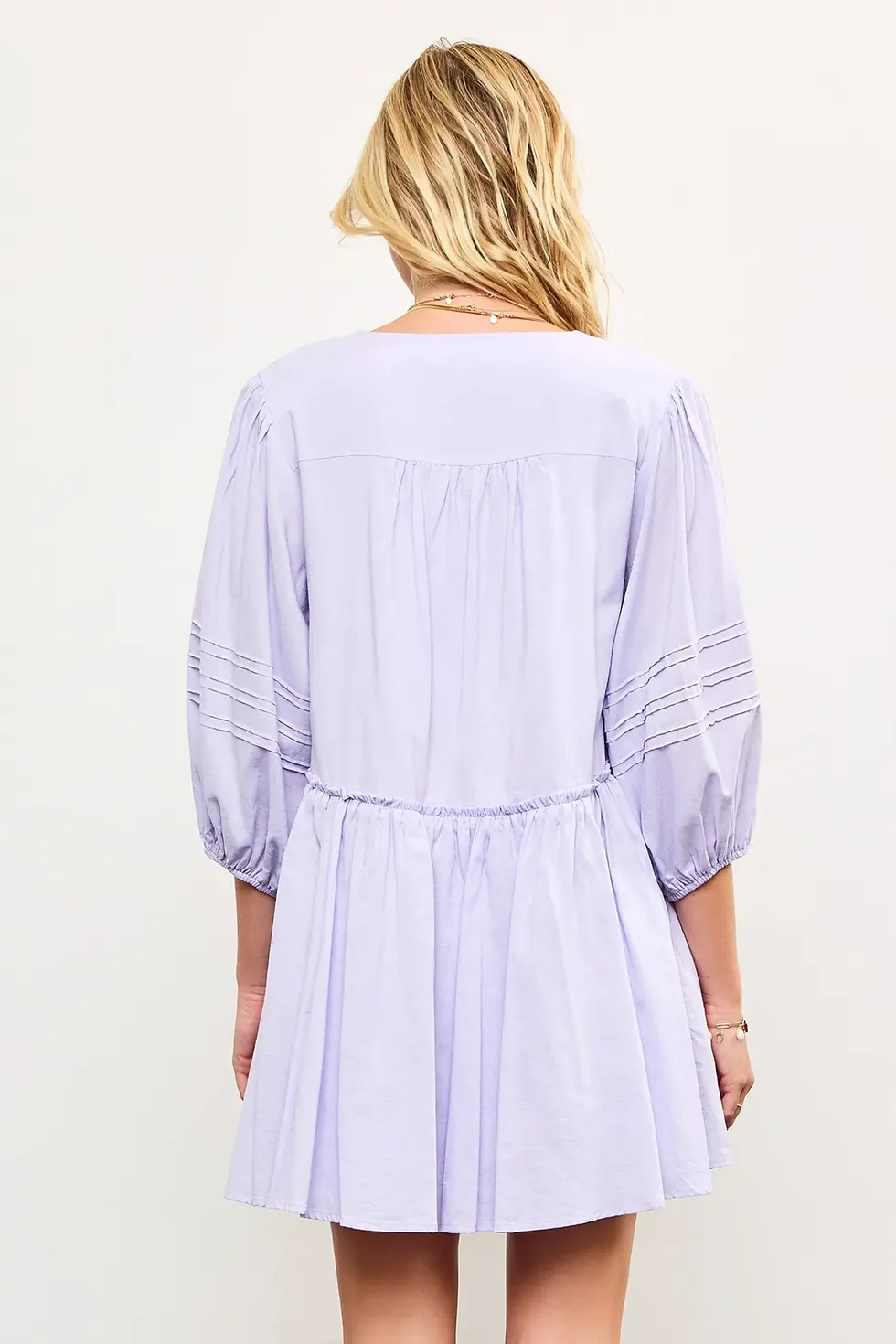 Thumbnail: Lavender Balloon Sleeve Dress