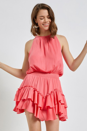 edikted halter dress Coral Halter Maxi Dress  Wildcard Western Boutique