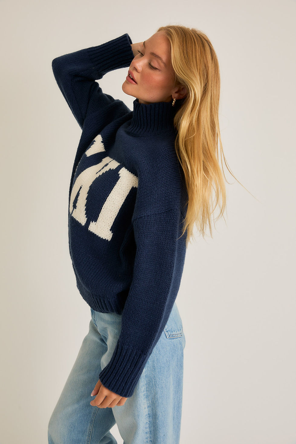 Thumbnail: Navy Ski Knit Sweater