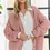 Thumbnail: Mauve Chunky Knit Cardigan
