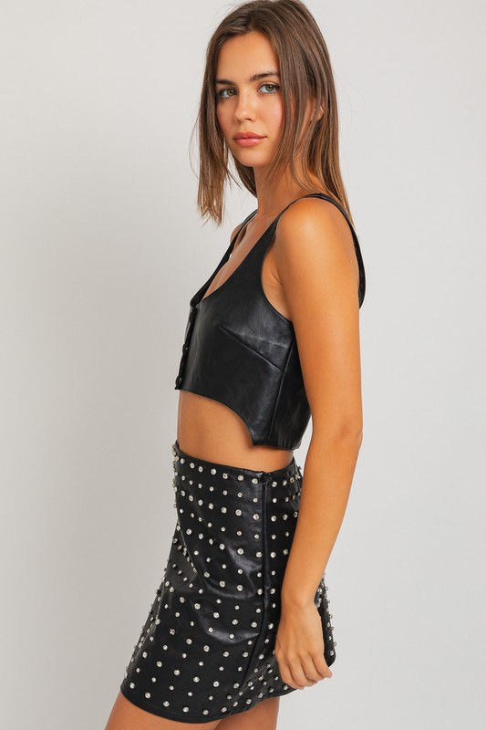 Thumbnail: Black Faux Leather Vest