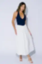 Denim Halter Maxi Dress