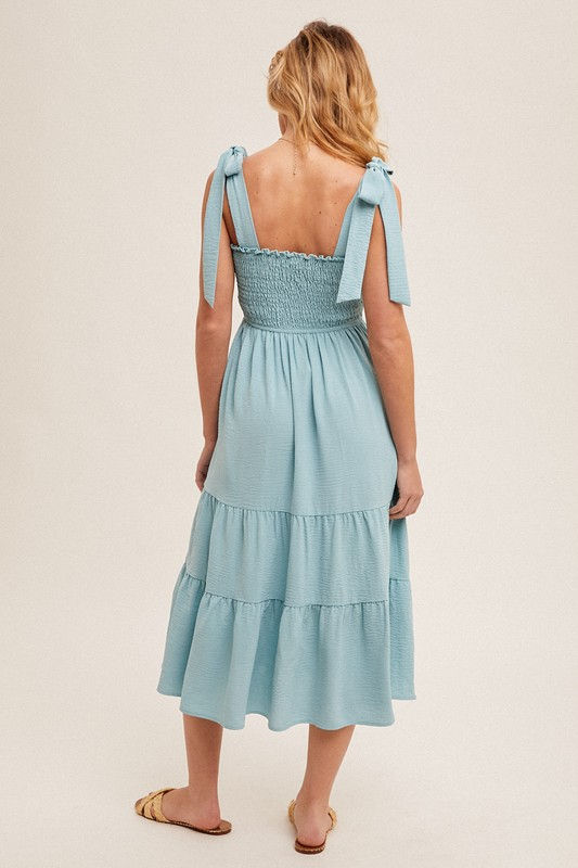 Thumbnail: Sky Blue Ruffle Tier Maxi Dress