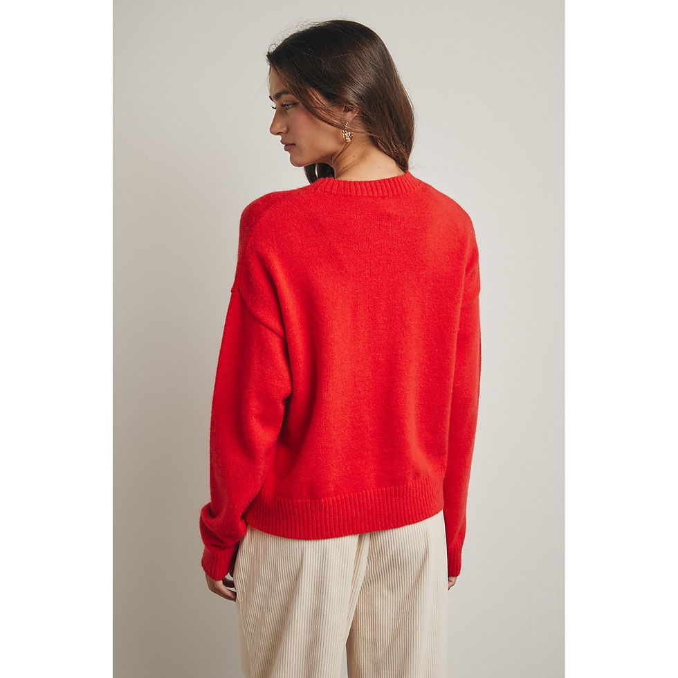 Thumbnail: Red Bow Knit Sweater