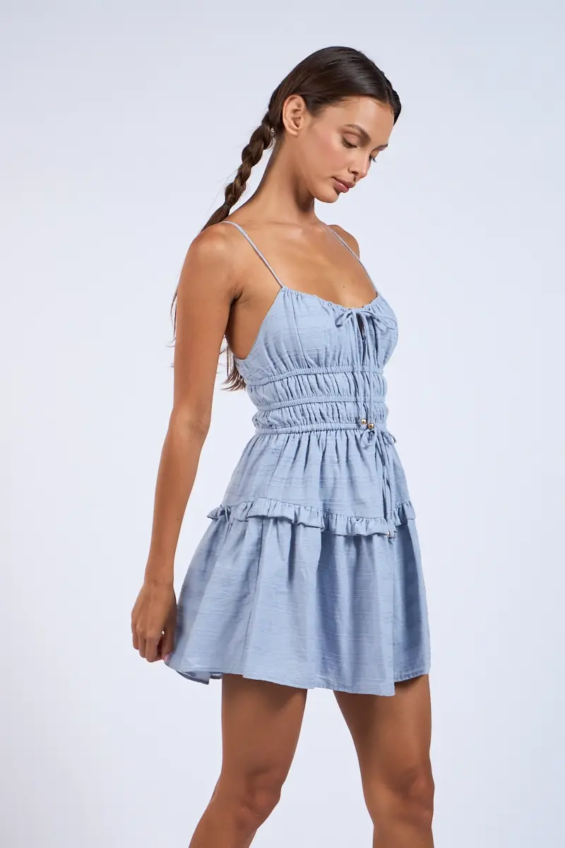 Thumbnail: Blue Smocked Waist Dress