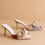 Thumbnail: Beige Floral Bow Heels