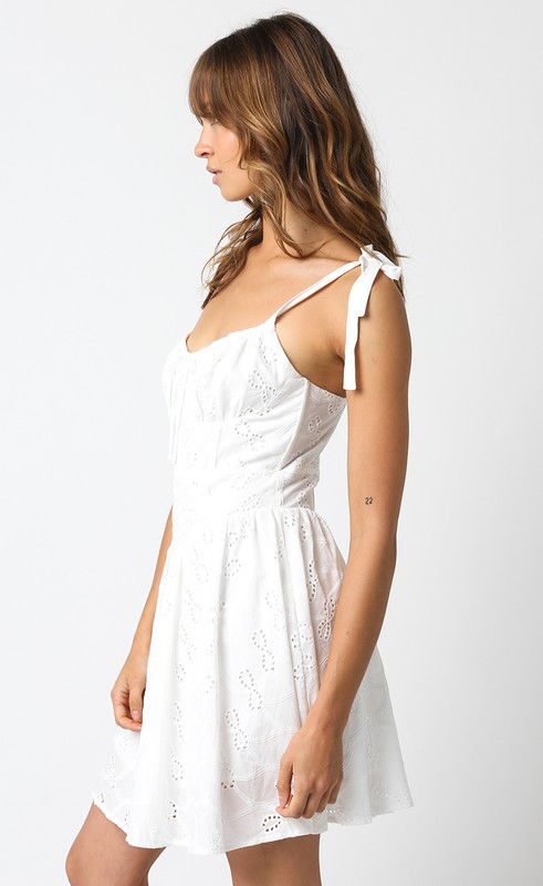 Thumbnail: White Eyelet Corset Dress