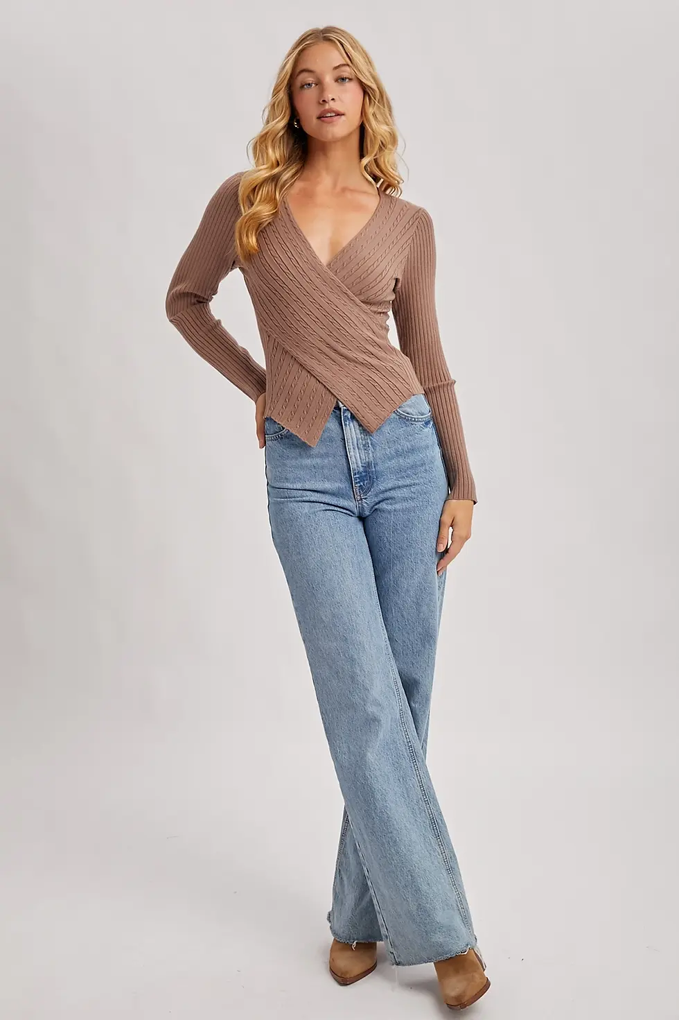 Thumbnail: Mocha Wrap Sweater