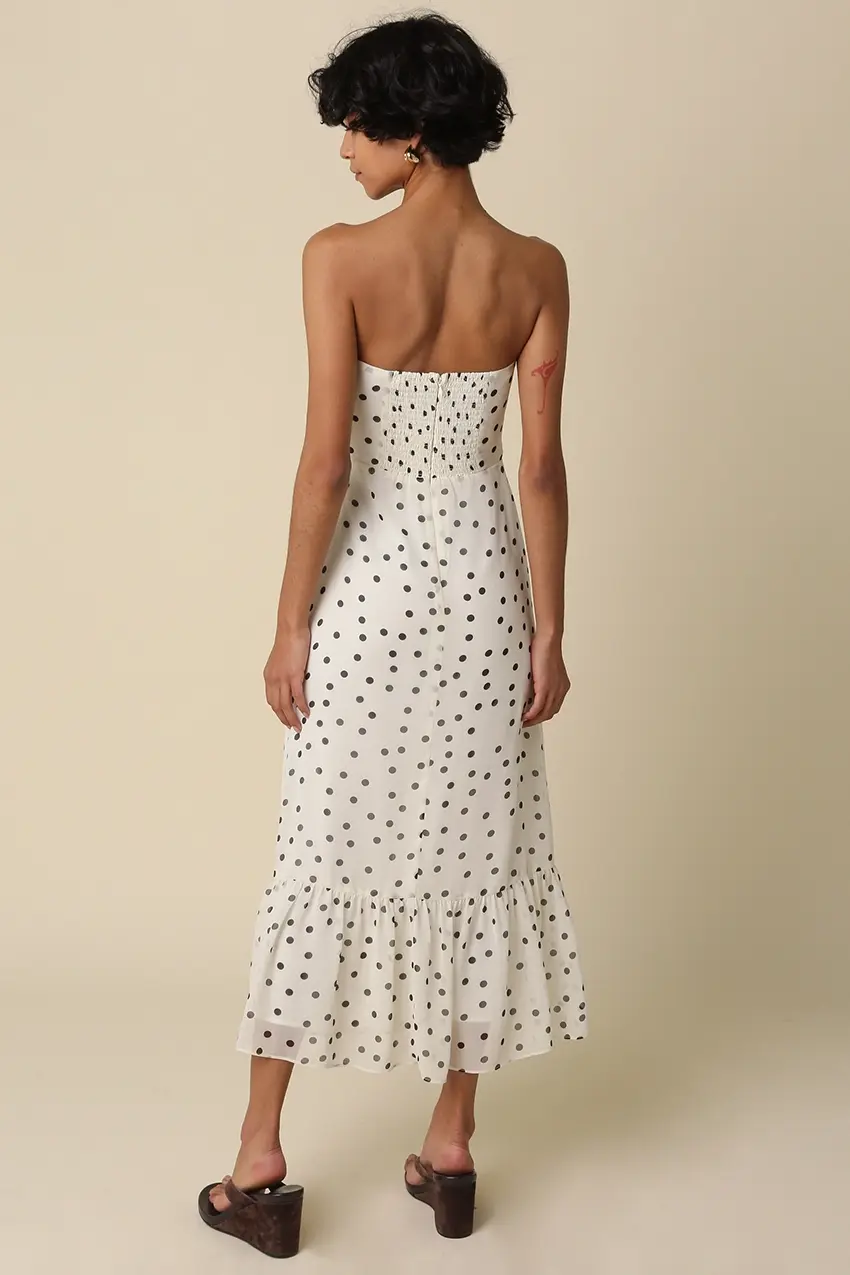 Thumbnail: Ivory and Black Polka Dot Dress