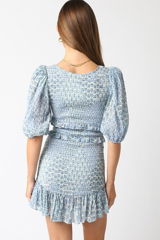 Thumbnail: Blue Porcelain Smocked Dress