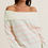 Thumbnail: Ivory & Pink Stripe Off Shoulder Sweater