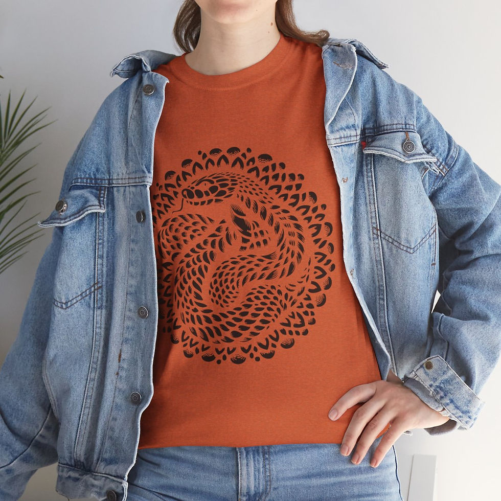 Thumbnail: Serpent Graphic Unisex Heavy Cotton Tee