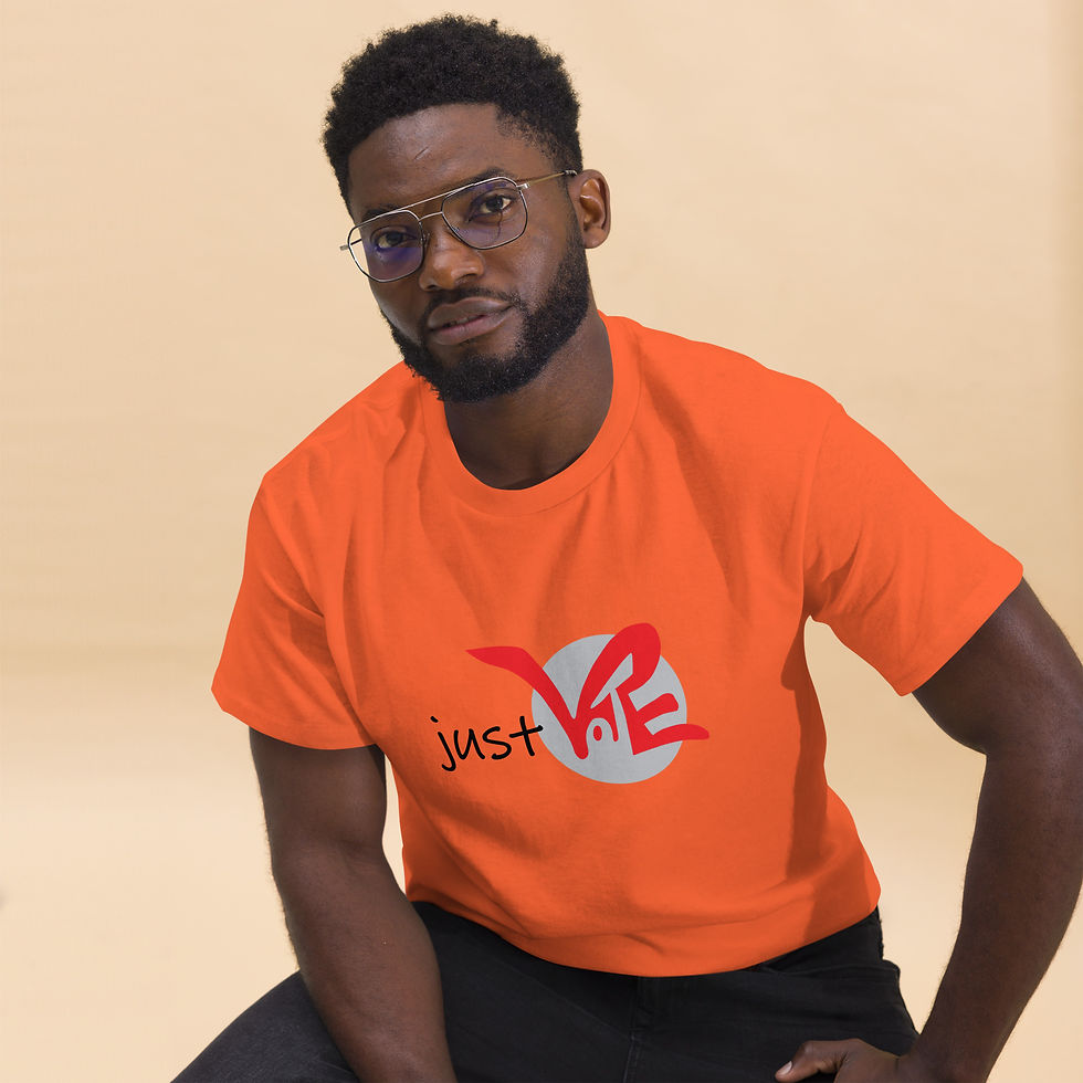 Thumbnail: "Just Vote" Red on Gray Logo Unisex classic tee