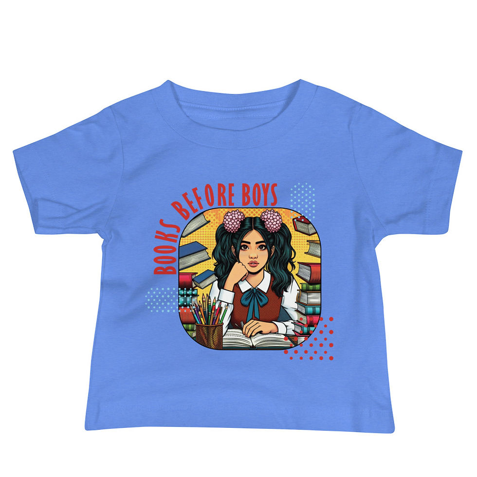Thumbnail: "Books Before Boys" Baby Jersey Short Sleeve Tee