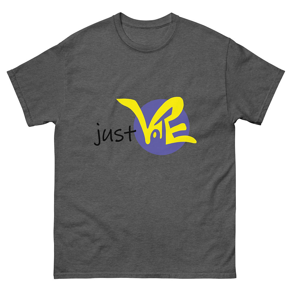 Thumbnail: "Just Vote" Yellow on Purple Logo Unisex classic tee